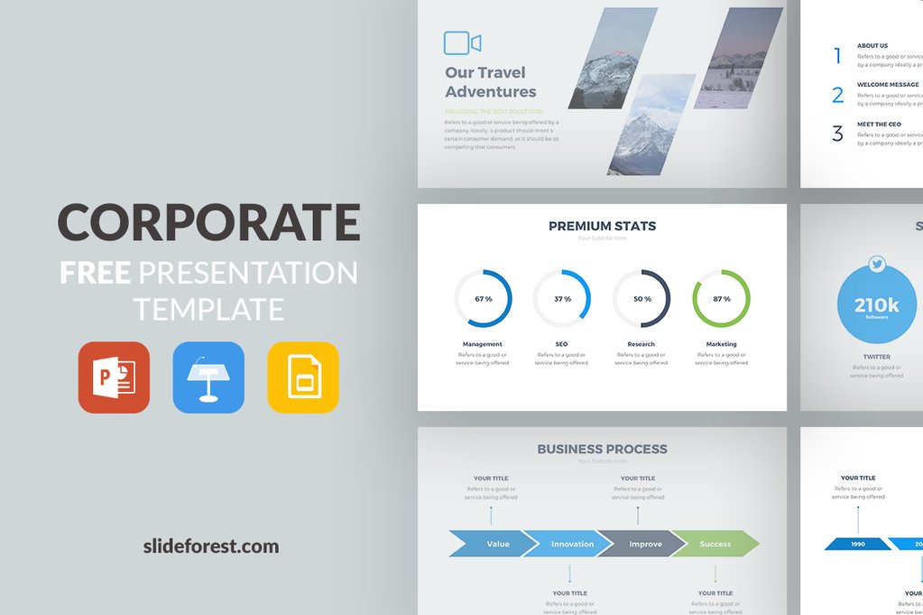 一套商务版免费PPT模板 Corporate Free Presentation Template(图1)